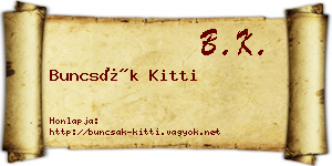 Buncsák Kitti névjegykártya